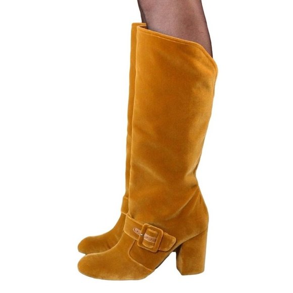 Chie Mihara Shoes - CHIE MIHARA Guru Gold Velvet Boots US 8, EU 38 NEW